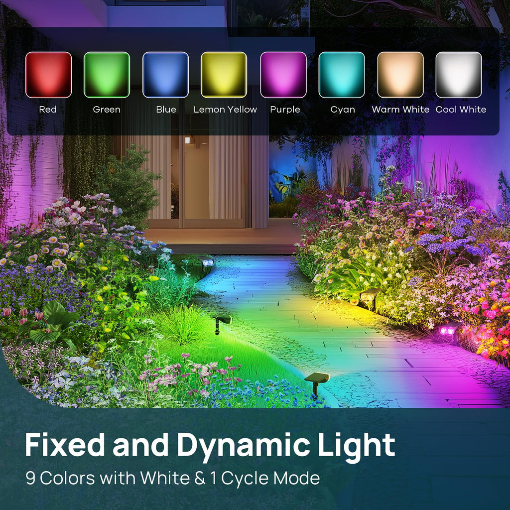 Linkind Halloween Solar Lights Outdoor Spotlight Waterproof RGB 2 Pack
