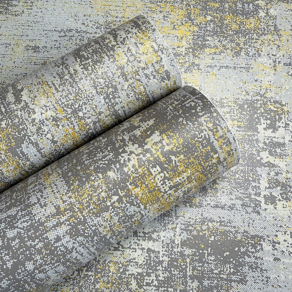 JiffDiff Vintage Metallic Peel and Stick Wallpaper Industrial Metallic Concrete Wall Paper Modern Stick on Wallpaper Self Adhesive Contact Paper(17.3" x 800" Light Gray)