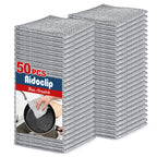 Aidoclip Non-Scratch Steel Wool Dishcloth - 50PC Set, Multi-Use Kitchen Scrubbers, Durable Cleaning Pads for Wet & Dry Use Grey (50pcs)