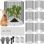 Aifanss 30 Pcs Plant Protectors from Animals, 16x12 Inch Large Metal Plant Cages Chicken Wire Cloche with Zip Ties and Stakes to Keep Animals Out, Garden Vegetables Shrubs Protection Bunny Barricades