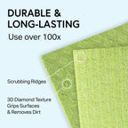 Swedish Wholesale Dishcloths Reusable 8" x 7" Sponge Cloths, Bulk 10 Pack of High Absorbent Cellulose Dish & Kitchen Cleaning Hand Towels, Wring to Dry & Machine Wash, Odor Resistant, Purple