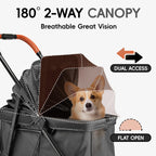JOYCOW Dog Stroller for 2 Small Dogs or 1 Medium Pet, Low-Entry Design with Anti-Jump-Out, 600D Oxford Fabric, Up to 70 lbs,Black