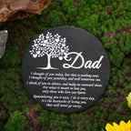 Landical Memorial Stones for Loved Ones Outside Memorial Garden Plaque with Bracket Garden Slate Stone Sympathy Gifts for Loss of Loved One(Dad, Tree)