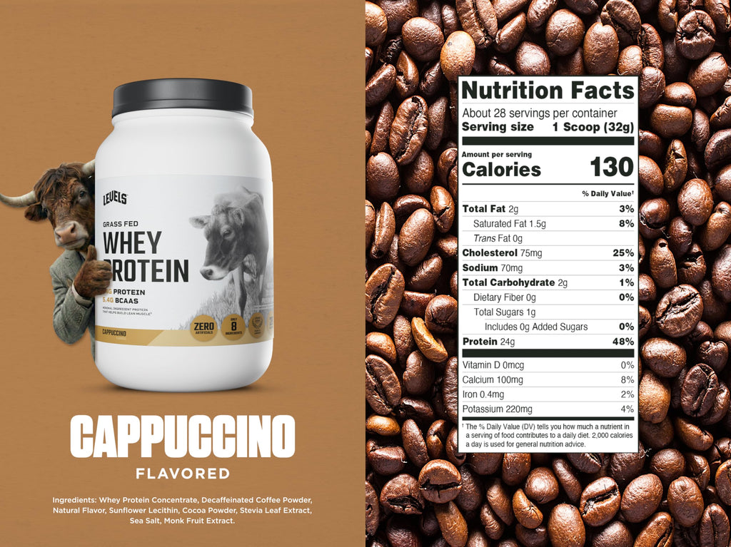 Levels Strawberry Banana 100% Grass Fed Whey Protein with Real Fruit, Single Serving, Undenatured, No GMOs
