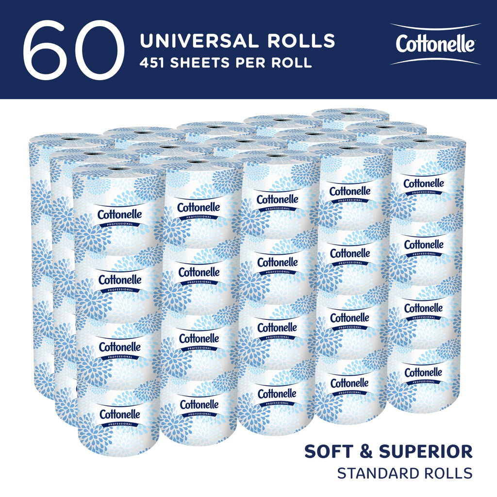 Cottonelle Professional Standard Roll Bulk Toilet Paper (17713), 2-Ply, White (60 Rolls of 451 Sheets, 27,060 Sheet Total)