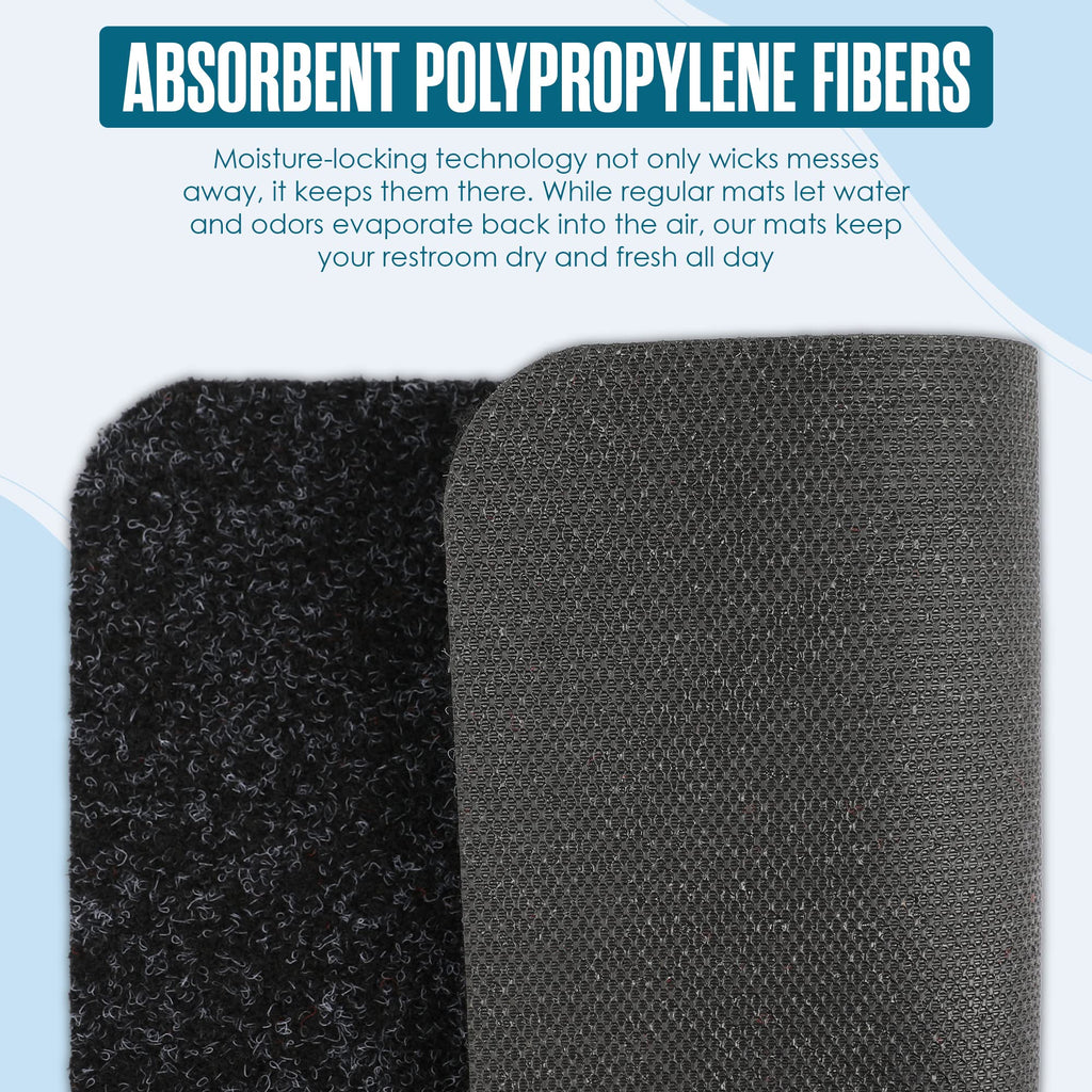 Urinal Mats, Urinal Mats for Men Bathroom, Large, Black, 17.25x20.5”, 12PK