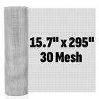 30 Mesh 304 Stainless Steel Mesh Screen, 15.7'' x 295''(40cm x 750cm) Wire Screen Mesh, Rust Free Woven Wire Mesh, Metal Mesh Screen for Air Vents, Garden Covers, Filters, Window Screen