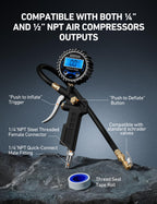 AstroAI Digital Tire Pressure Gauge with Inflator, 3-250 PSI