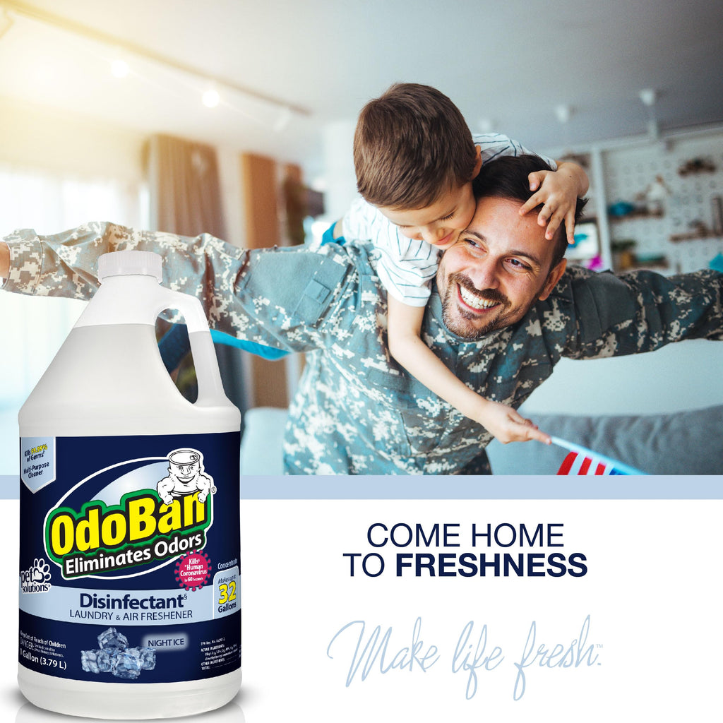 OdoBan Disinfectant Concentrate and Odor Eliminator, Made in the USA, Night Ice Scent, 4 Gallons