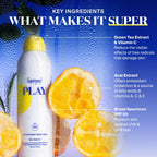 Supergoop! PLAY Antioxidant Body Mist w/Vitamin C - 6 fl oz - SPF 50 PA++++ Broad Spectrum Sunscreen - Body Spray - Great for Active Days