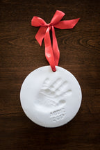 Little Hippo Baby Ornament Keepsake Kit (Newborn Bundle) - 2 Easels, 4 Ribbons & Letters! Handprint and Footprint Clay Casting Kit for Baby Shower Gifts, Boys & Girls