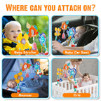 Baby Stroller Arch Toy, Car Seat Toys, Adjustable Arch Stroller toy with Hanging Sensory Activity toys,fits on Baby Bouncer, Bassinet, Stroller, Crib and Car Seats for baby infant Boy Girl 0-18 Months