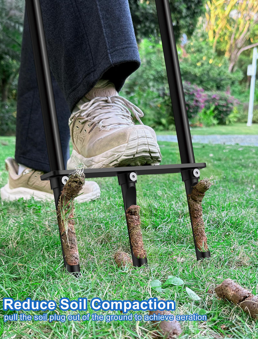 Xuperace Lawn Aerator Tool, Core Aerator Lawn Tool with Alloy Steel Material, Sturdy Grass Aerator for Lawn Health Soil Yard Aerator