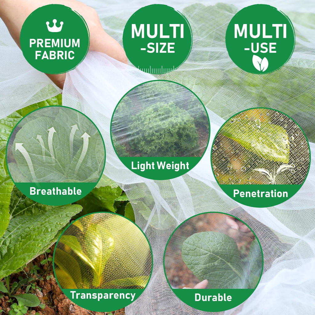 2Pack 10x30ft Garden Netting Mesh Barrier, Ultra Fine Mosquito Net for Patio,Garden Netting for Raised Beds,Fruit Tree Netting for Garden Protection Blueberry Bush Netting Cover