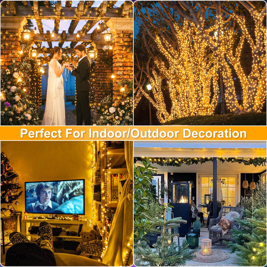 100FT 300 LED Christmas Lights Outdoor, Warm White Christmas Tree Lights