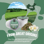 Organic Jasmine Tea K-Cup Pods, 24 Pods by FGO - Keurig Compatible - Naturally Occurring Caffeine, Premium Jasmine Green Tea is USDA Organic, Non-GMO, & Recyclable