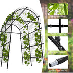 Garden Arch Trellis, 7.5FT Extra Tall Polyethylene-Coated Stainless Steel Garden Trellis for Climbing Plants, Vegetables, Flowers, Outdoor Pergola Arbor Wedding Party Decoration, Cucumber Trellis, Gar