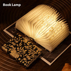 ZBOLE Book Lover Gift, Folding Book Lamp Decor, Portable Print Book Light