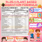 Toddler 2-4 & Kids 4+ Para Clean Gut Health Gummies for Children w/Wormwood, Black Walnut, Clove, Pumpkin Seeds, Vitamin C, D3, Zinc, Kids Natural Gut Cleanse Immune Support Digestive Supplement-60cts