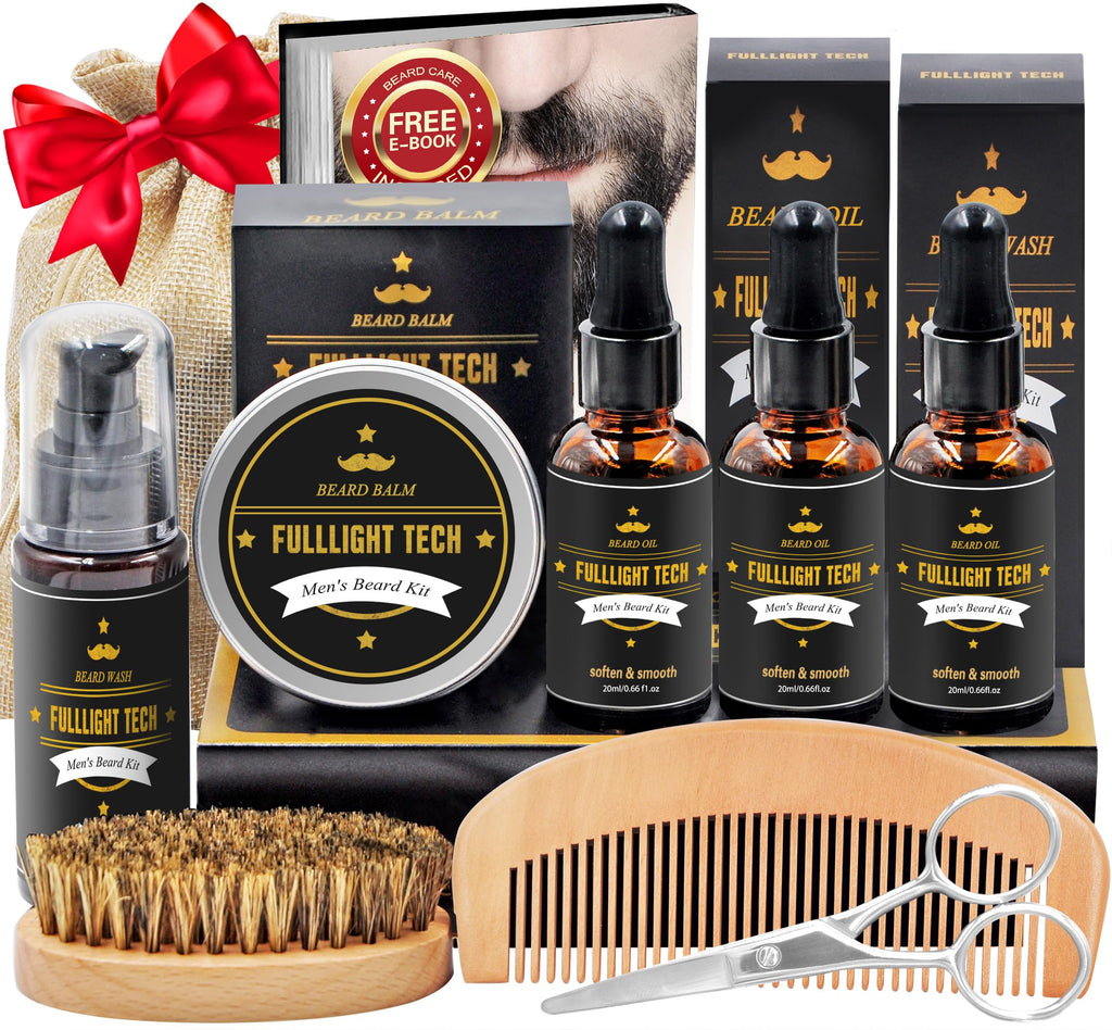 Beard Kit for Men, 3 Beard Oil Scents, Beard Care Gift Set for Dad, Husband