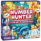 Number Hunter Math Board Game for Kids 5-7, 1st Grade & Kindergarten