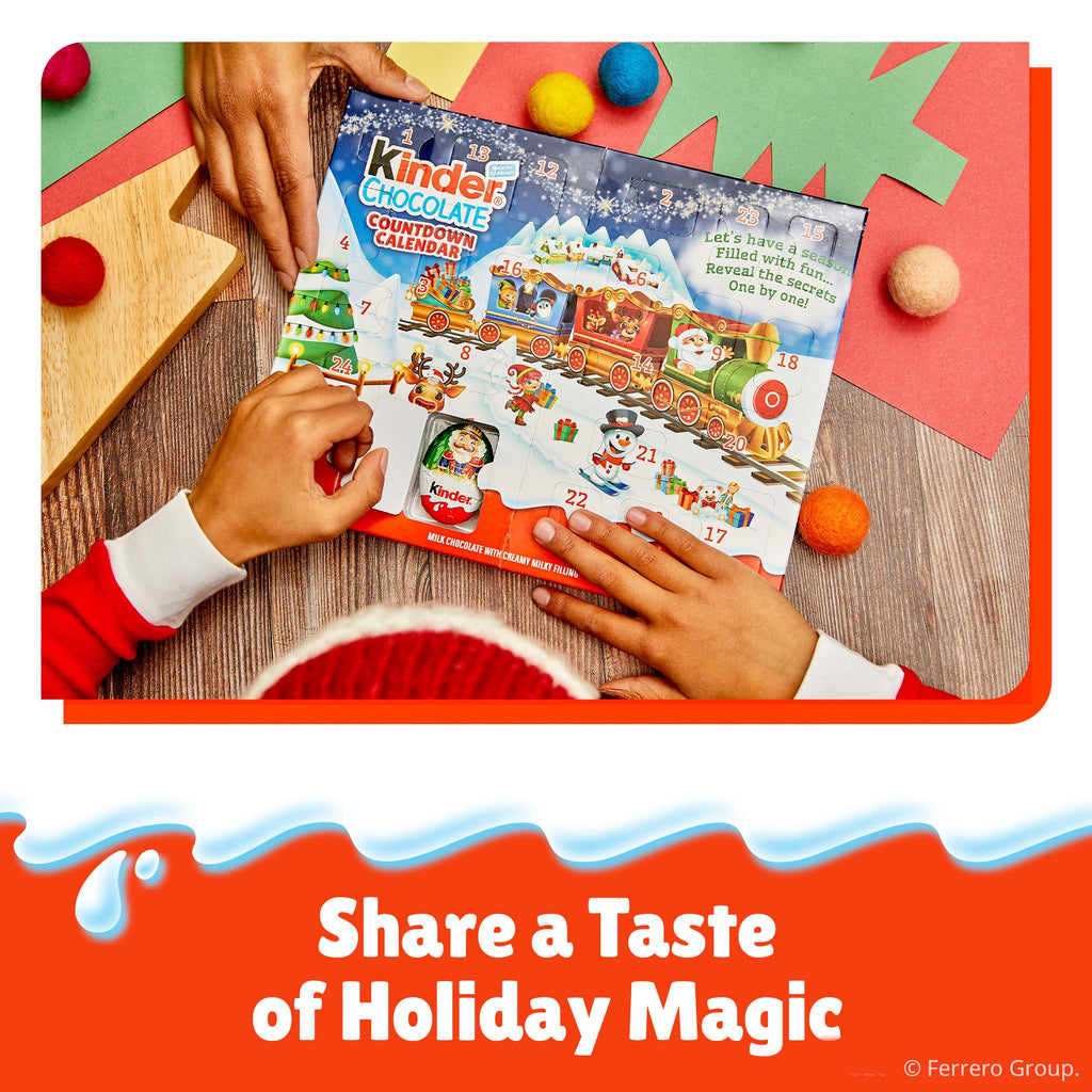 Kinder Chocolate Countdown 2026 Advent Calendar, 2 Pack, Holiday gift for all, Contains Nut, 24 Pieces, 8.8 oz