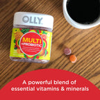 OLLY Multi + Probiotic Adult Multivitamin Gummy, 1 Billion CFUs, Digestive and Immune Support Chewable Supplement, Tropical Twist, 35 Day Supply - 70 Count