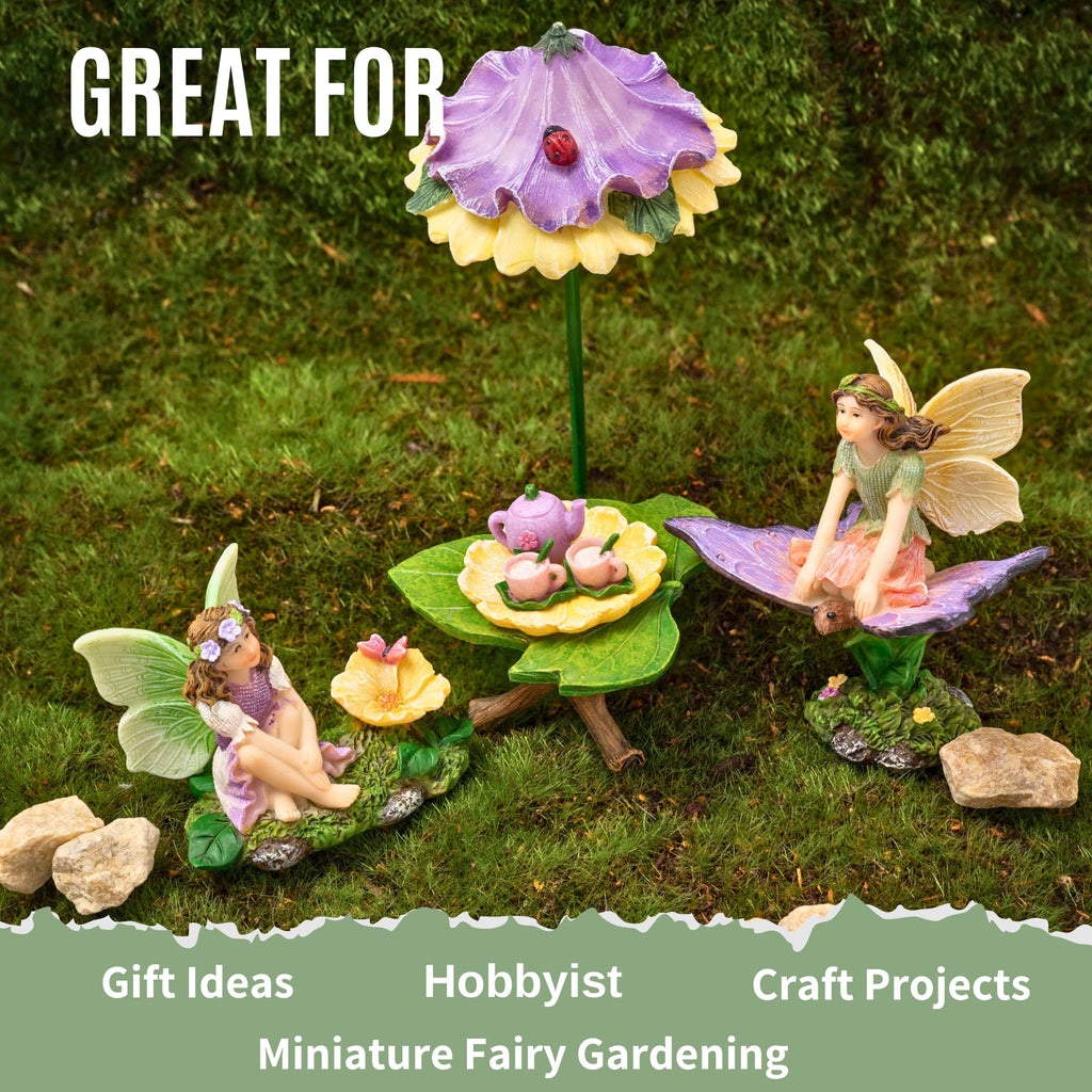 PRETMANNS Fairies for Fairy Garden Accessories Outdoor Kit, 7 Pieces