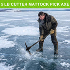 glorousamc Forged Adze Pick, Weeding Mattock Hoe Pick Mattock with Fiberglass Handle, Garden Pick, Great for Loosening Soil, Archaeological Projects (5LB-with 36" Fiberglass Handle)