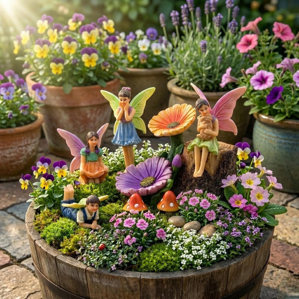 PRETMANNS Fairies for Fairy Garden Accessories Kit Outdoor, 7 Items