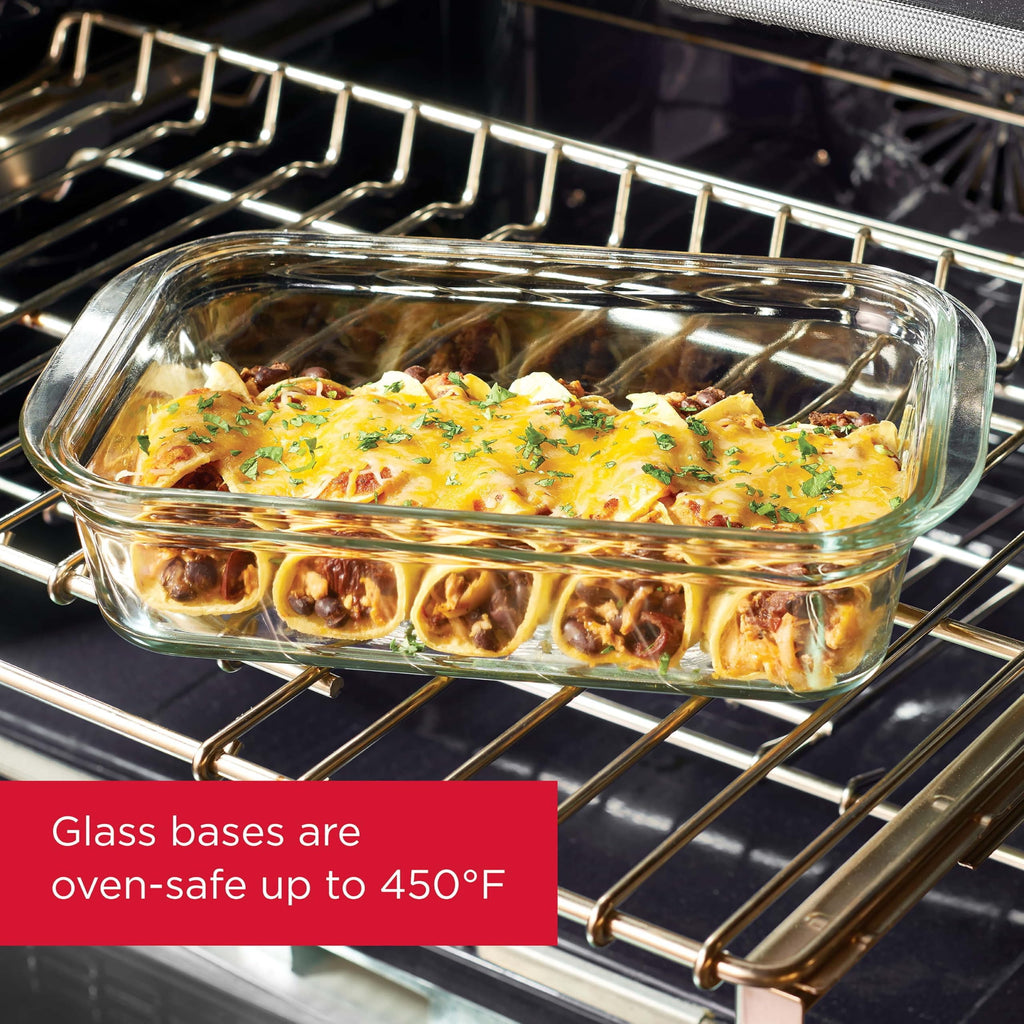 Rubbermaid Brilliance Glass Food Storage Containers, 3.2 Cup, Set of 4, BPA-Free, Leak-Proof, Clear