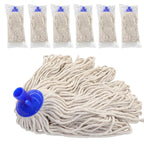 Cotton String Screw on Mop Replacement Head Compatible with All Standard US Threading Pole (6 Cotton mop Heads)