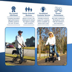 KneeRover Economy Steerable Knee Scooter – Foldable Mobility Aid & Knee Walker with Adjustable Handlebar and Comfortable Knee Pad for Adults (Black)