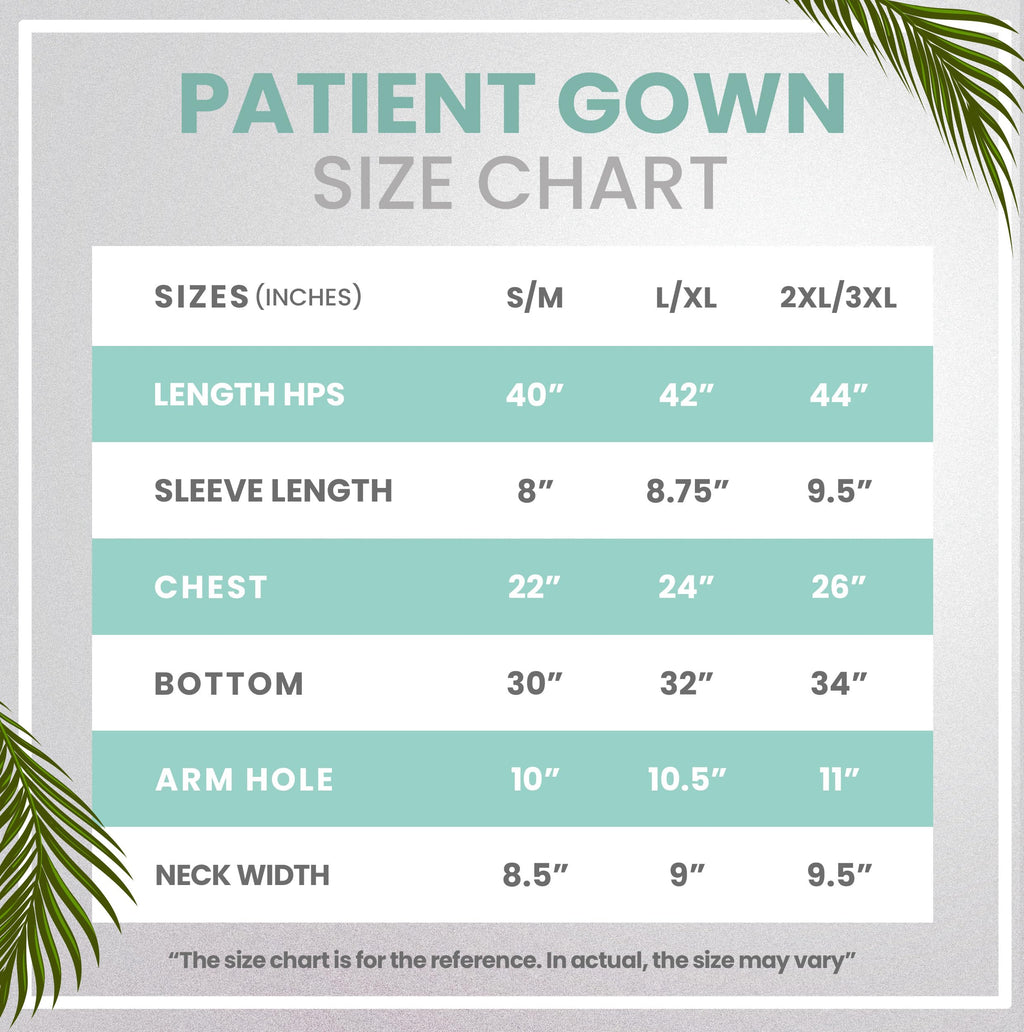 Women's Hospital Gown Patient Gown, Green Lilly, Large-X-Large
