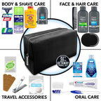Convenience Kits International Men’s Premium 20-Piece Kit with Travel Size TSA Compliant Essentials, Featuring: Dove Men & Care Products in Black Dopp Bag