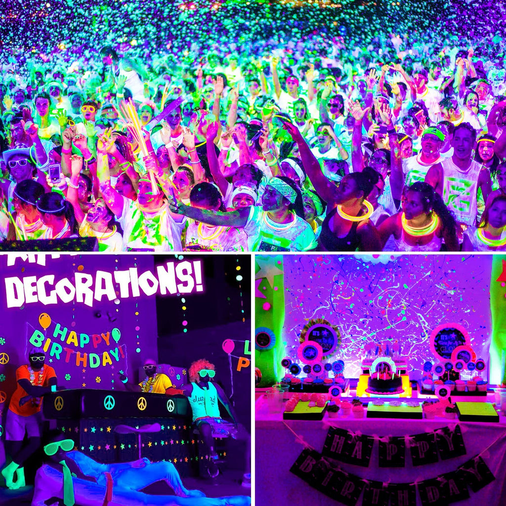 CREPOW Rechargeable LED Black Light, Battery Powered Portable Blacklight, 400nm LED Flood Light Black Lights, Neon Glow Party, Blacklight Catfishing, Halloween, Glow in The Dark Decoration 2 Pack