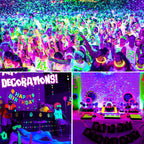 CREPOW Rechargeable LED Black Light, Battery Powered Portable Blacklight, 400nm LED Flood Light Black Lights, Neon Glow Party, Blacklight Catfishing, Halloween, Glow in The Dark Decoration 2 Pack
