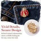 WRITWAA 12 Pcs Ladybug Brooch Pins Set for Women and Girls