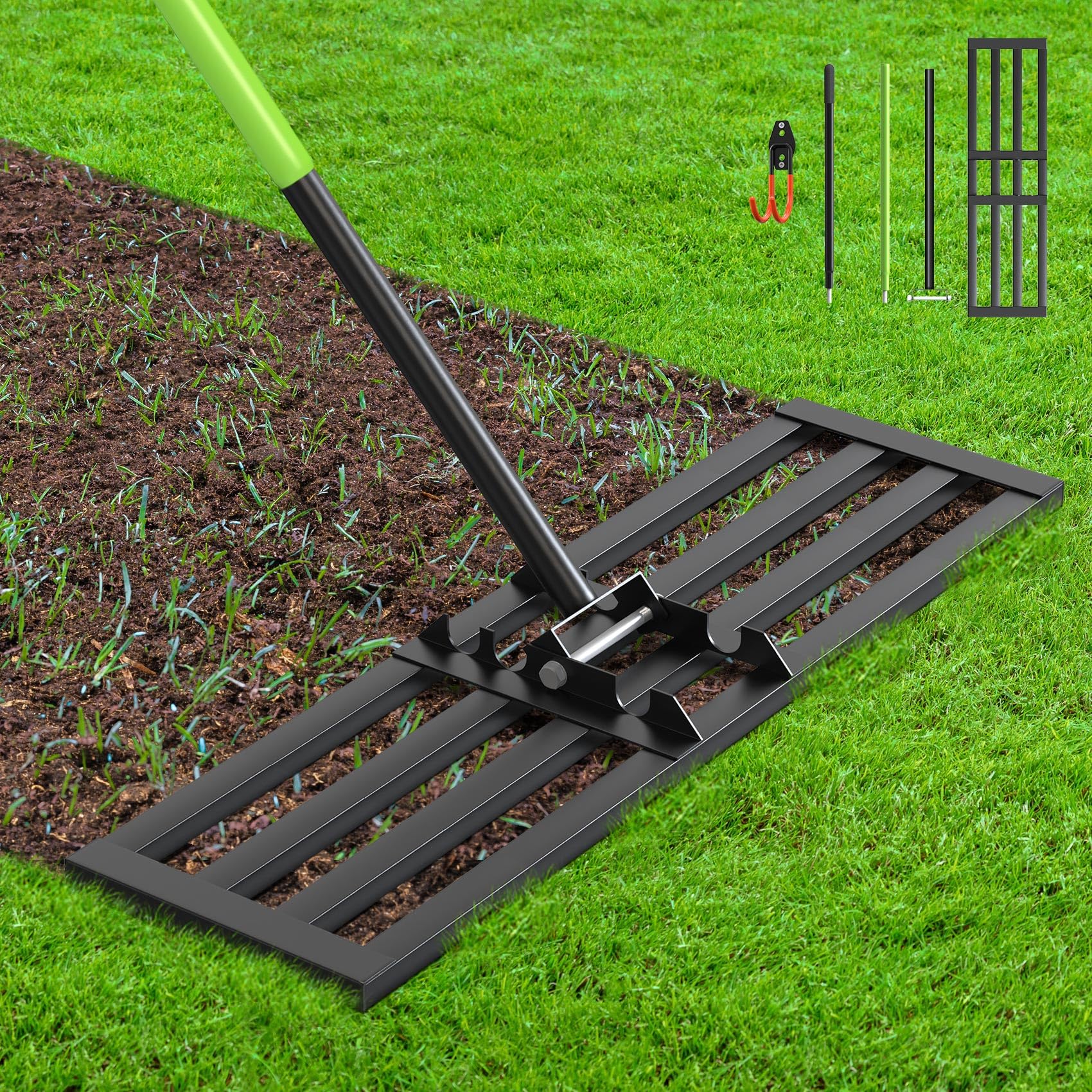 Seeutek Lawn Leveling Rake, 35” x 10” Ground Leveler