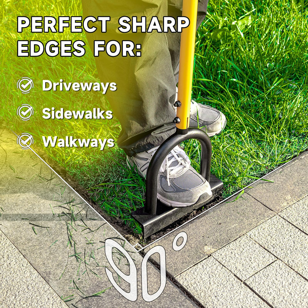 BlumeTrec Manual Edger Lawn Tool with 38"-42" Adjustable Length, Saw-Tooth Border Edger with Wide Footplate Manganese Steel Blade, Garden Edging Tool for Flower Beds, Landscaping, Sidewalks, Yard