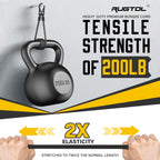Rugtol Adjustable Bungee Cords with Hooks, 6 Pack Heavy Duty Outdoor Carabiner Bungee Cord, Black Super Elastic Bungee Straps Easily Adjust from 7" to 48", Great for Cargo, Camping, Bike Racks, Tents