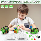 Bottleboom STEM 13-in-1 Education Solar Power Robots Toys for Boys Age 8-12, Educational Toy Science Kits for Kids Experiment Robotics Set Birthday Gifts for 8 9 10 11 12 Years Old-Green