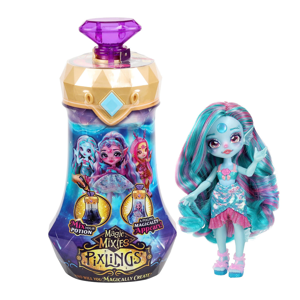 Magic Mixies Pixlings. Marena The Mermaid Pixling. Create and Mix A Magic Potion That Magically Reveals A Beautiful 6.5" Pixling Doll Inside A Potion Bottle! Gifts for Kids, Ages 5+