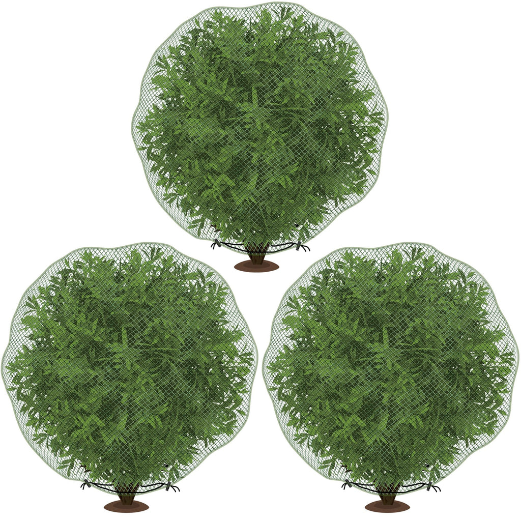 codree 3 Pcs Deer Netting for Shrubs- 7.8 x 7.8 Ft Deer Plant Netting Cover- Reusable Garden Plants Mesh Netting to Protect Undershrub Plant from Deer, Birds and Other Animals