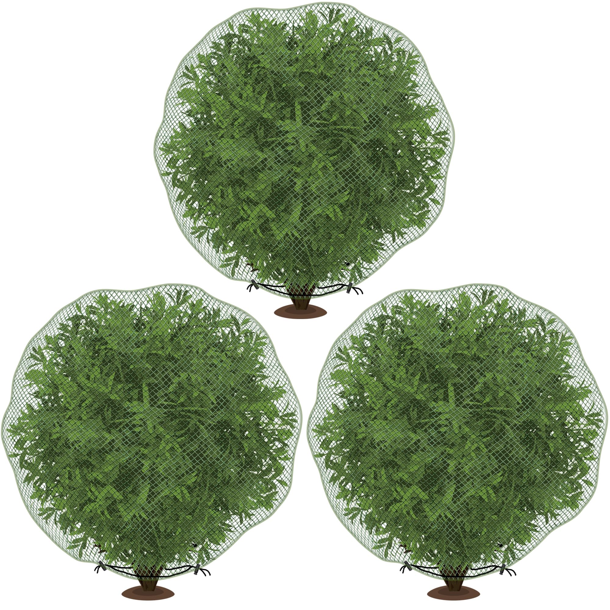 codree 3 Pcs Deer Netting for Shrubs- 7.8 x 7.8 Ft Deer Plant Netting Cover- Reusable Garden Plants Mesh Netting to Protect Undershrub Plant from Deer, Birds and Other Animals