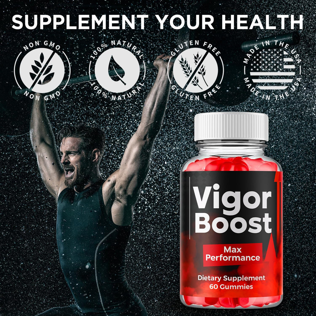 (2 Pack) Vigor Boost Gummies for Men, VigorBoost Male Support Gummys with Natural Ingredients, Advanced Vigor Boost Maximum Strength Premium Vitamin Gummy for Men's Health and Wellness (120 Gummies)