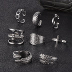 LOLIAS 16Pcs Stackable Stainless Steel Rings Jewelry for Women Non Tarnish