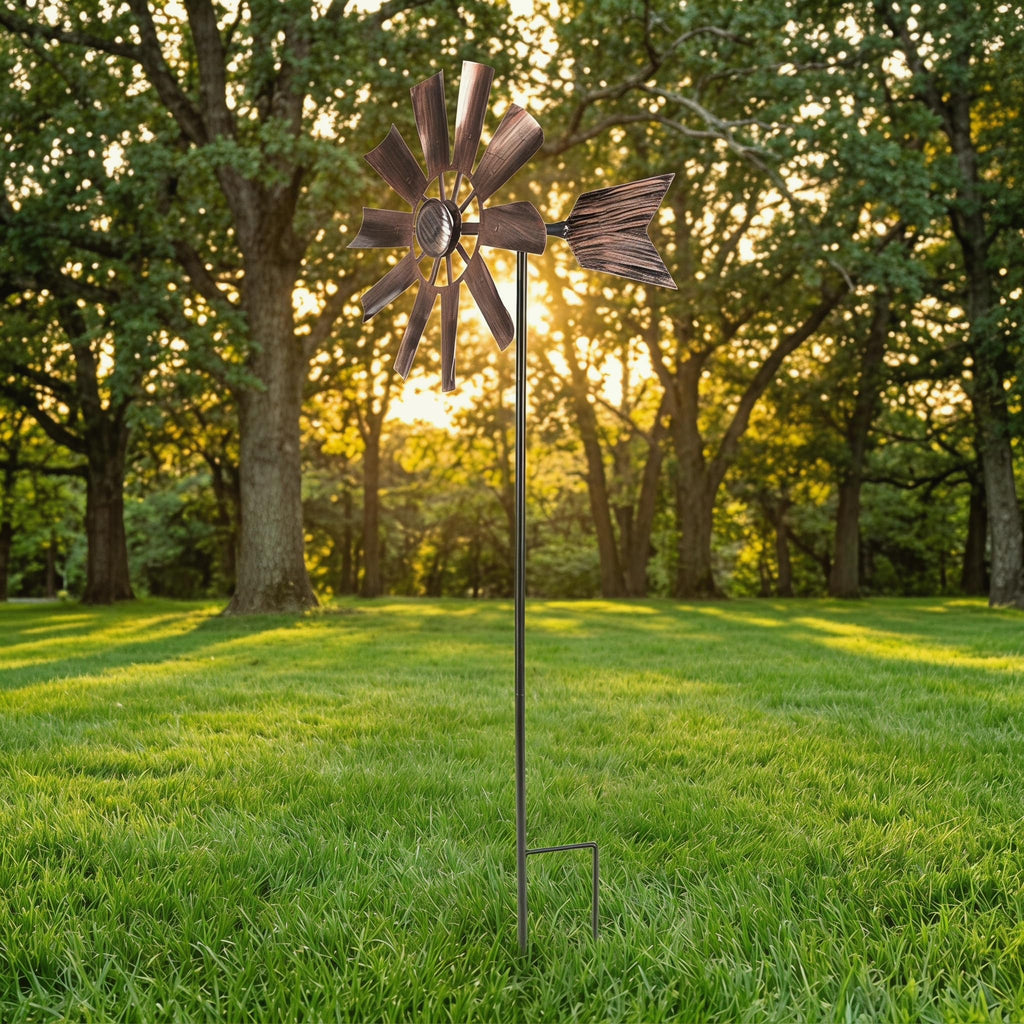 BinaryABC Metal Windmill for Yard Garden – Outdoor Wind Spinner Decor
