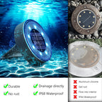 Joomer 16 Pack Solar Ground Lights, 2-in-1 Solar Lights Outdoor Waterproof Solar Powered Disc Light Landscape Garden Lighting Light for Patio Pathway Lawn Yard Driveway Walkway Deck Step (Blue)