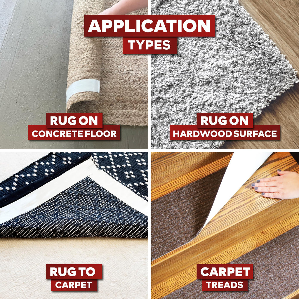 XFasten Double Sided Carpet Tape for Area Rugs, 4 Inch x 30 Yards – Heavy Duty Anti Slip Rug Grip Tape, Works as Rug Gripper, Residue Free, Wood Safe, Easy Removal for Hardwood and Laminated Floors